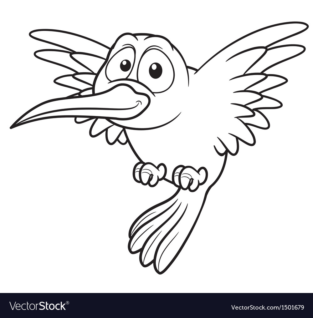 Hummingbird outline Royalty Free Vector Image VectorStock