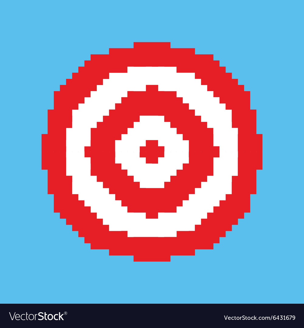 Pixel art target Royalty Free Vector Image - VectorStock