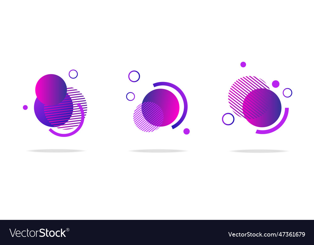 Set Of Round Abstract Badges Icons Or Shapes Vector Image