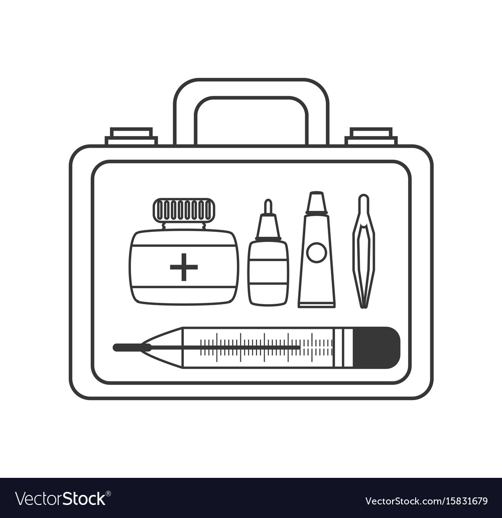 Suitcase first aid kit with medical tools