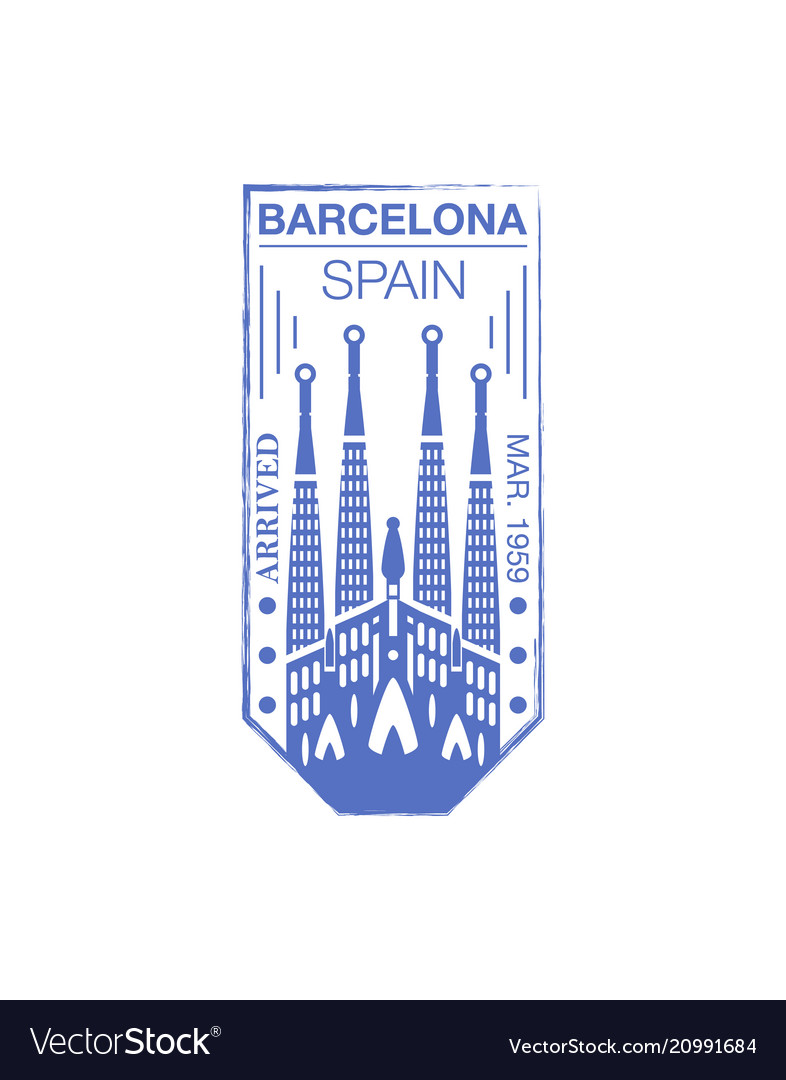 Barcelona arrival ink stamp on passport