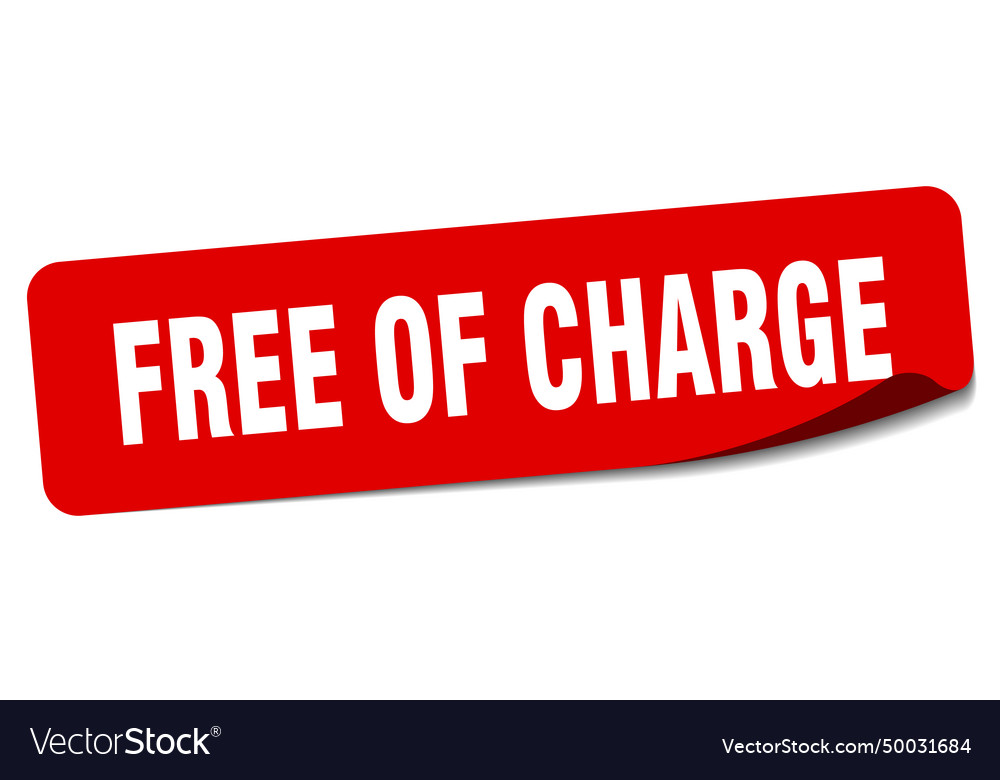 Free of charge sticker label Royalty Free Vector Image
