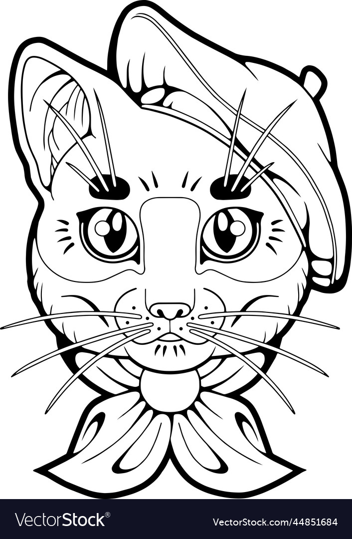 Funny French Cat Royalty Free Vector Image Vectorstock