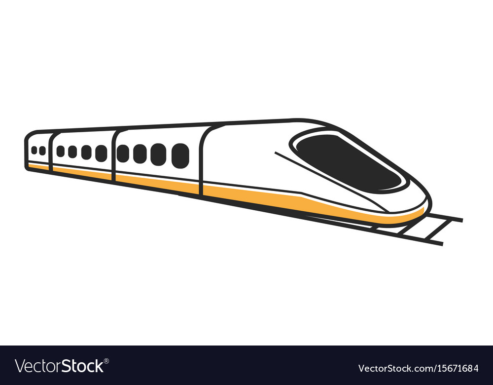 Japanese white modern high-speed train isolated Vector Image