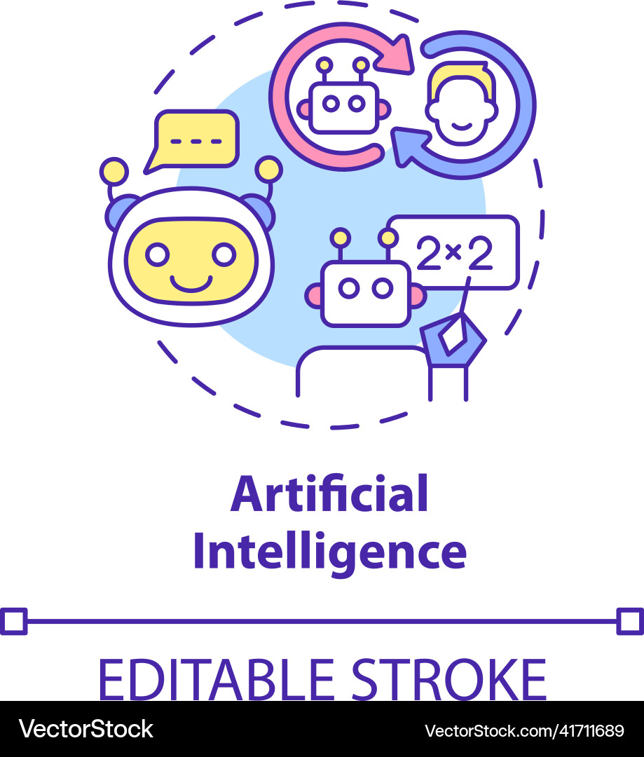 Artificial intelligence concept icon Royalty Free Vector