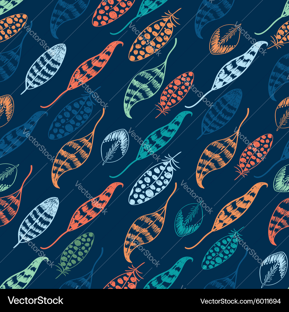Doodle hand drawn seamless pattern Royalty Free Vector Image