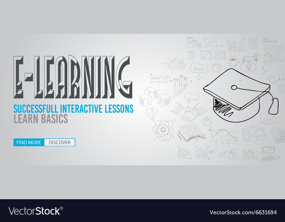 Educational And Learning Concept With Doodle Vector Image