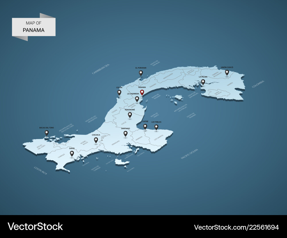 Isometric 3d panama map concept Royalty Free Vector Image