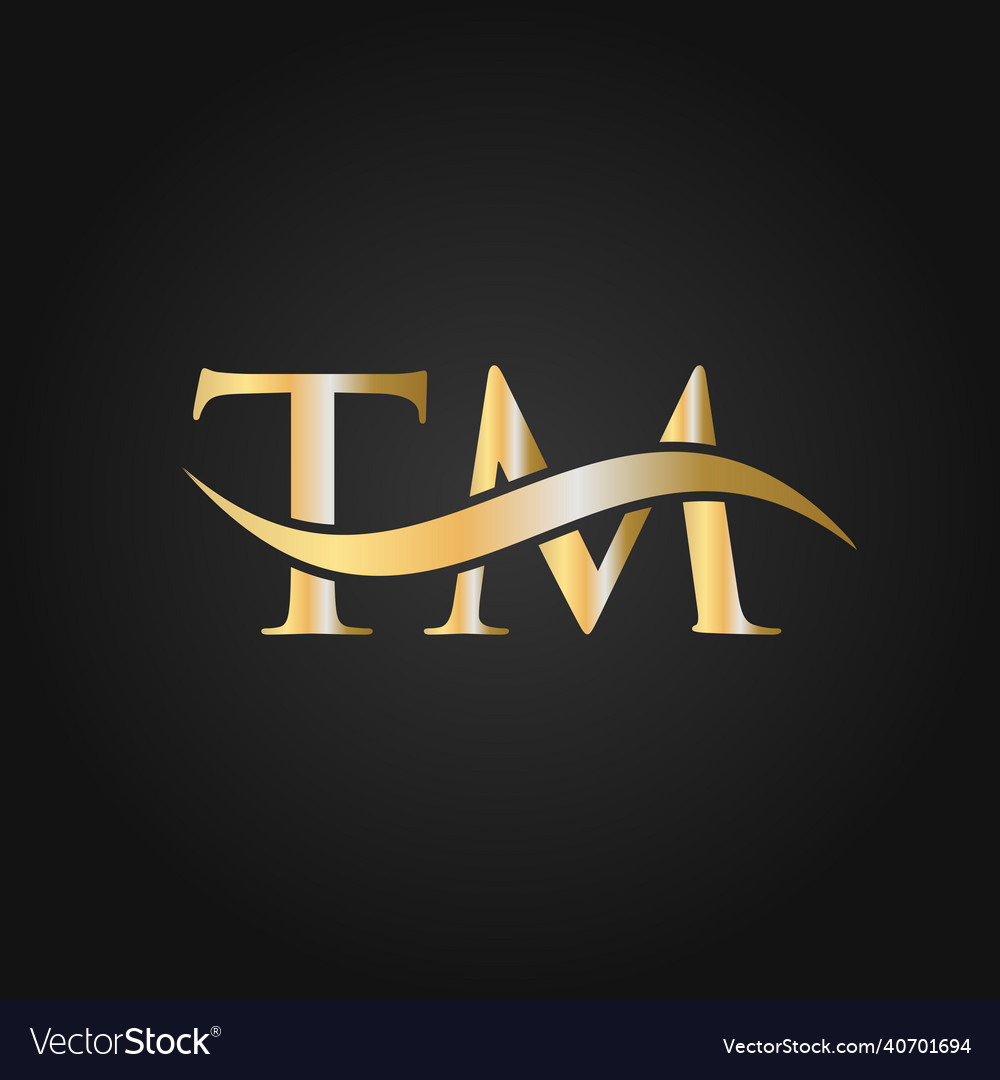 Letter tm logo design template t m Royalty Free Vector Image