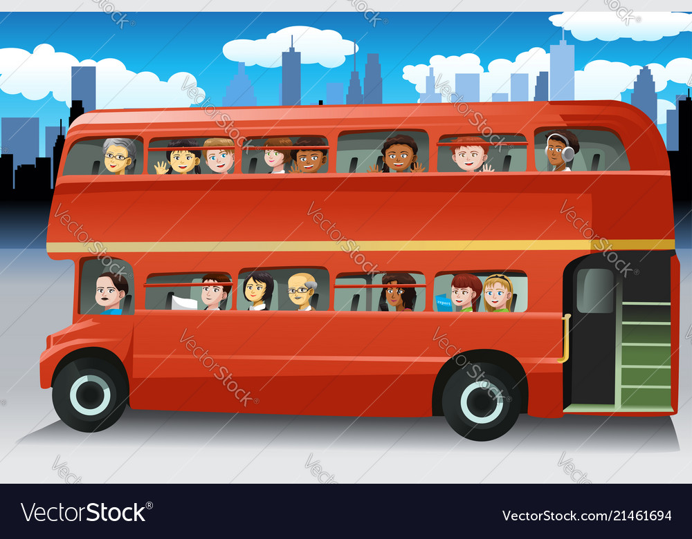 People in a bus Royalty Free Vector Image VectorStock