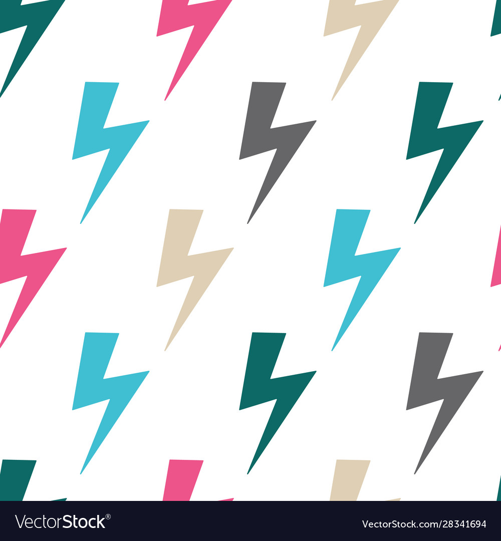 Seamless pattern with lighting strike signs Vector Image