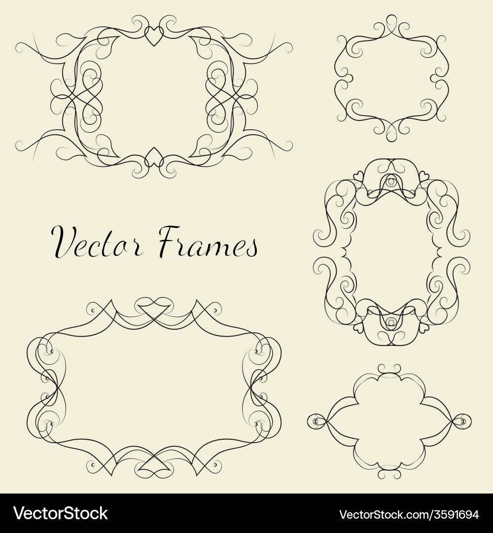 Set decorative frames Royalty Free Vector Image
