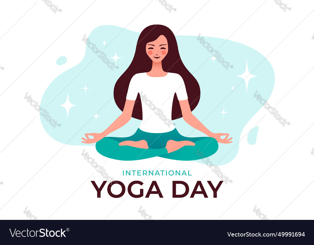 Woman in yoga meditation pose Royalty Free Vector Image