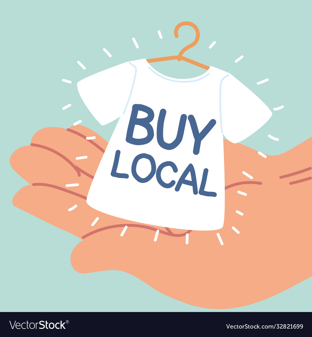 Buy local support business Royalty Free Vector Image