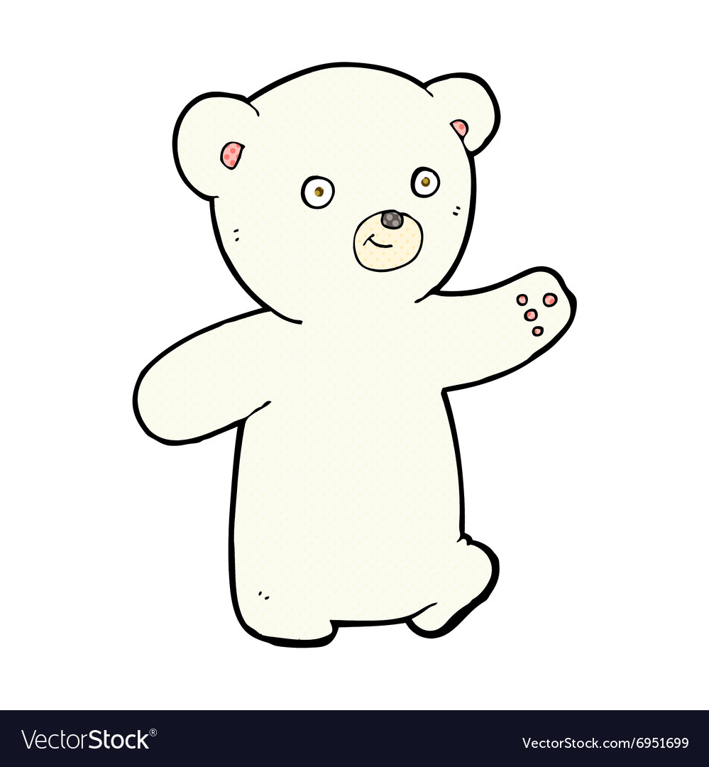 Comic cartoon polar bear cub Royalty Free Vector Image