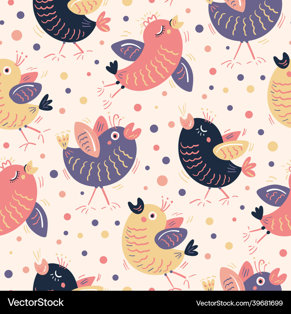Seamless pattern with birds Royalty Free Vector Image