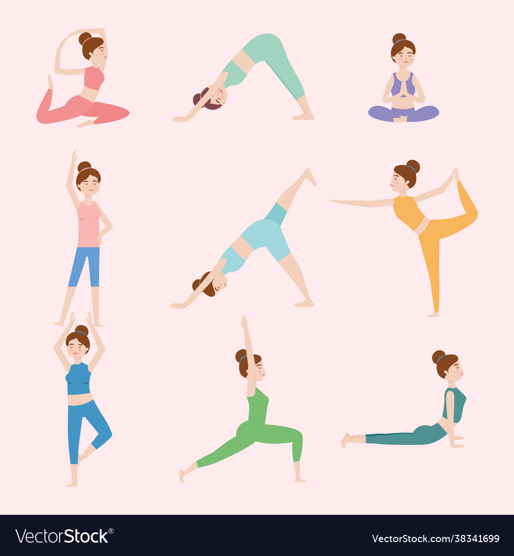 Women and yoga Royalty Free Vector Image - VectorStock