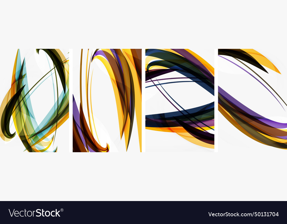 Abstract colorful wave posters for wallpaper Vector Image