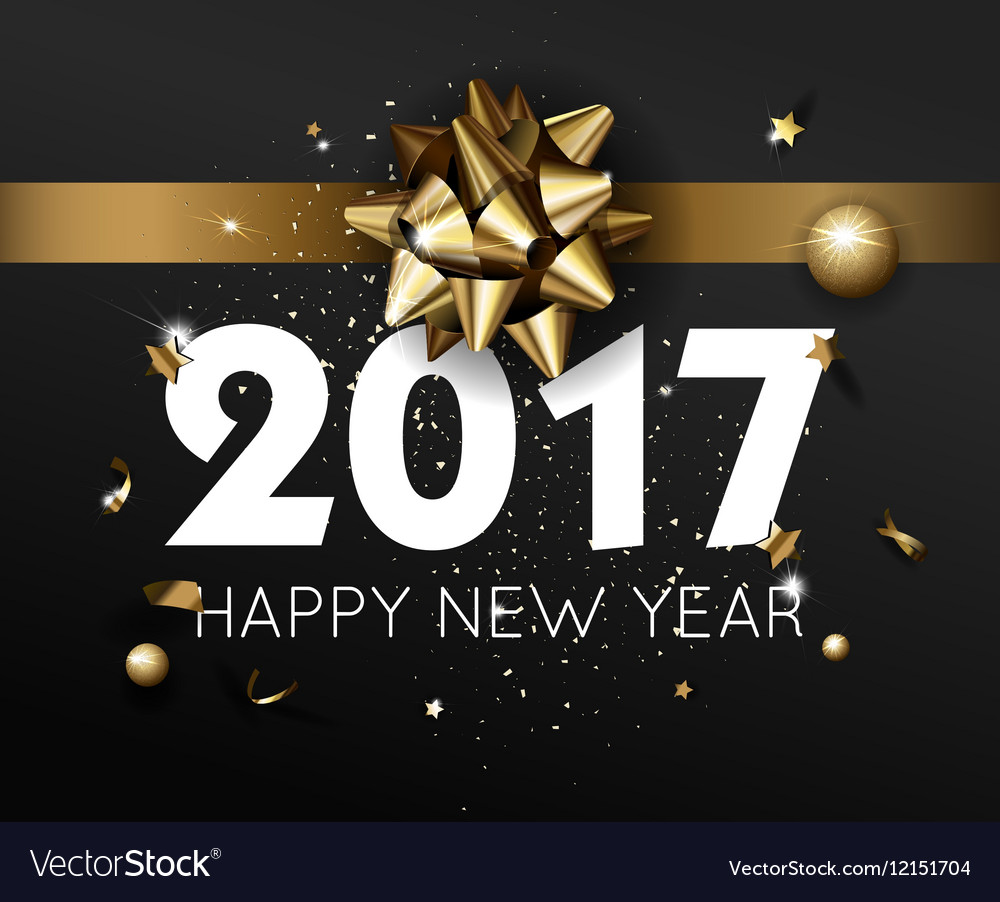 Happy New Year 2017 greeting card or poster Vector Image