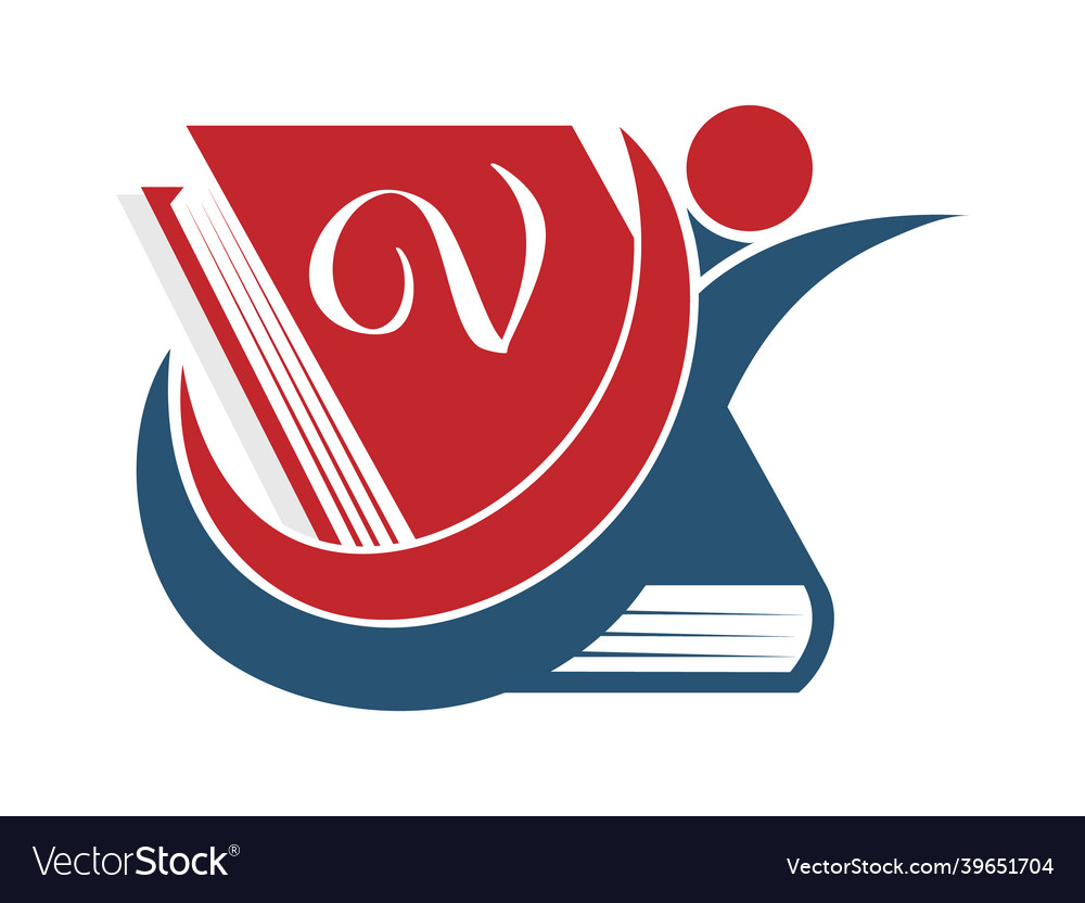 Letter v on the cover of the book Royalty Free Vector Image