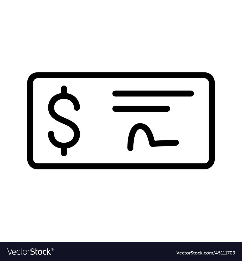 Bank check icon Royalty Free Vector Image - VectorStock