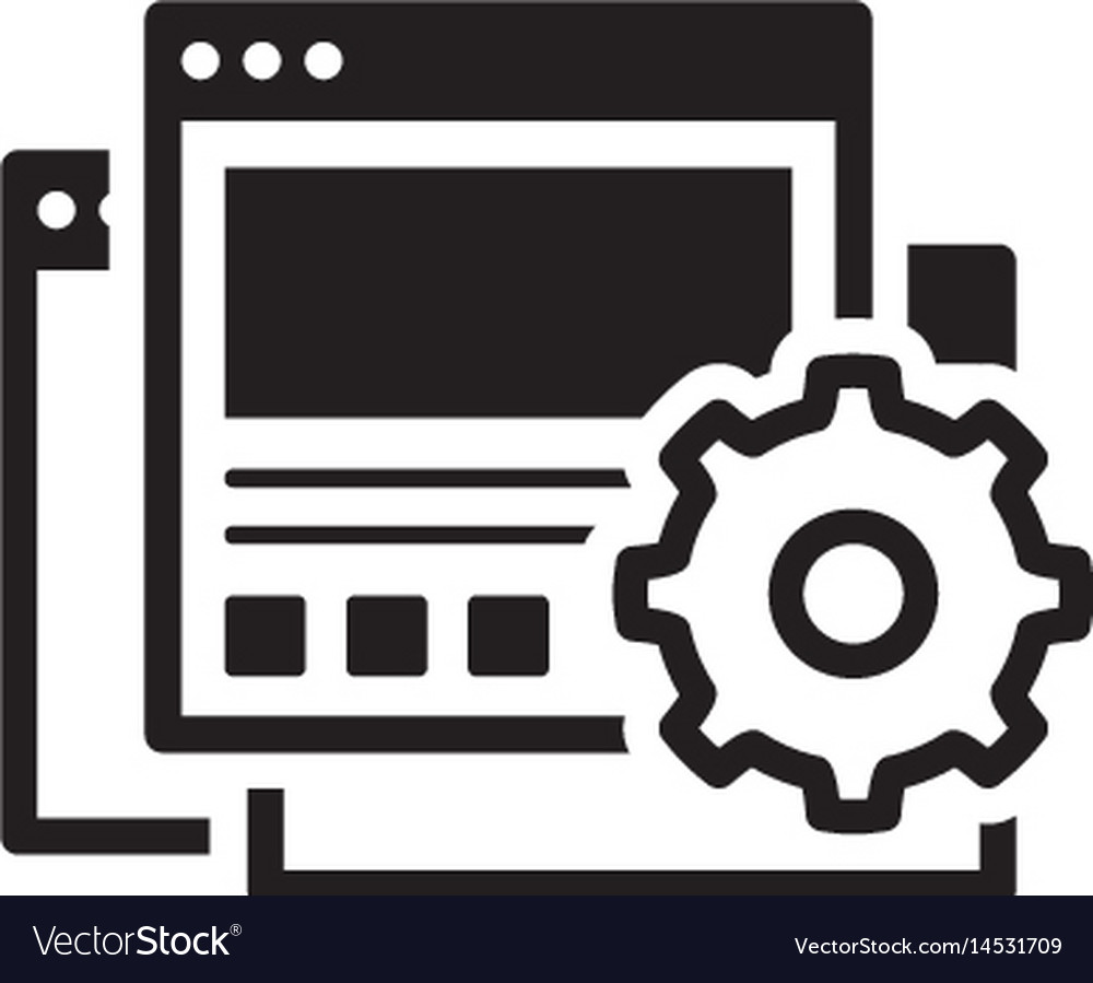 Download Landing page generator icon flat design Royalty Free Vector