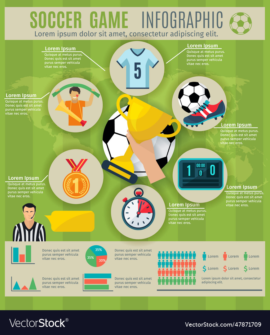 Soccer infographic set infographic set Royalty Free Vector