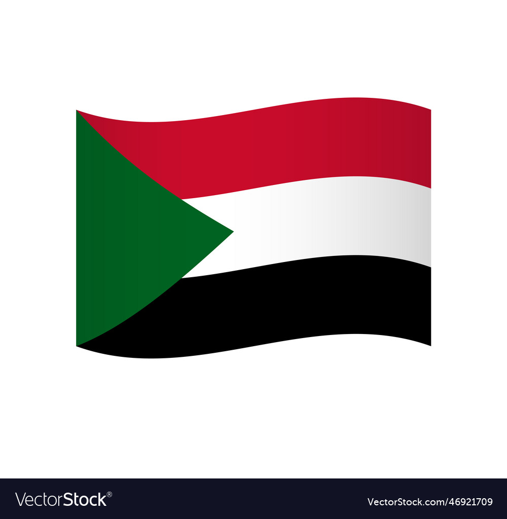 Wavy flag of sudan Royalty Free Vector Image - VectorStock