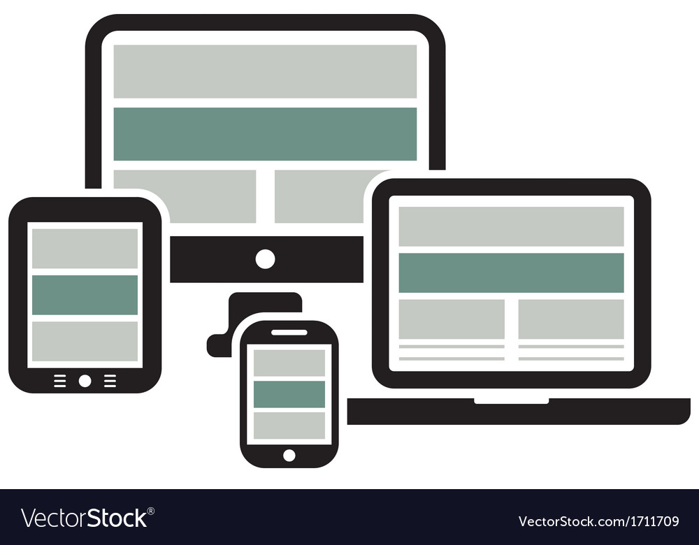 Web Design On Devices Royalty Free Vector Image