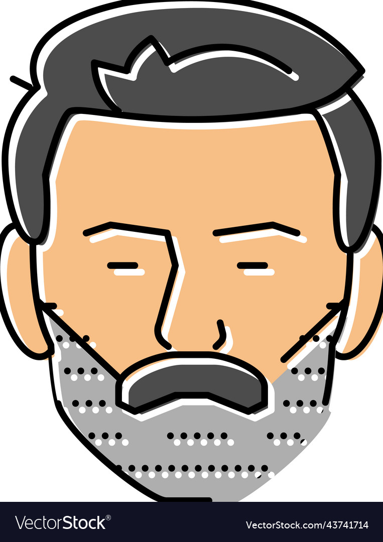 Beardstache beard hair style color icon Royalty Free Vector Beardstache beard hair style color icon Royalty Free Vector