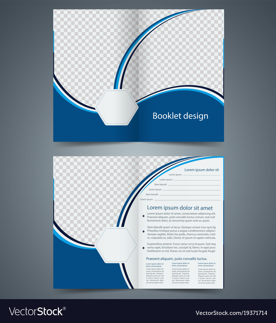 blue bifold brochure template