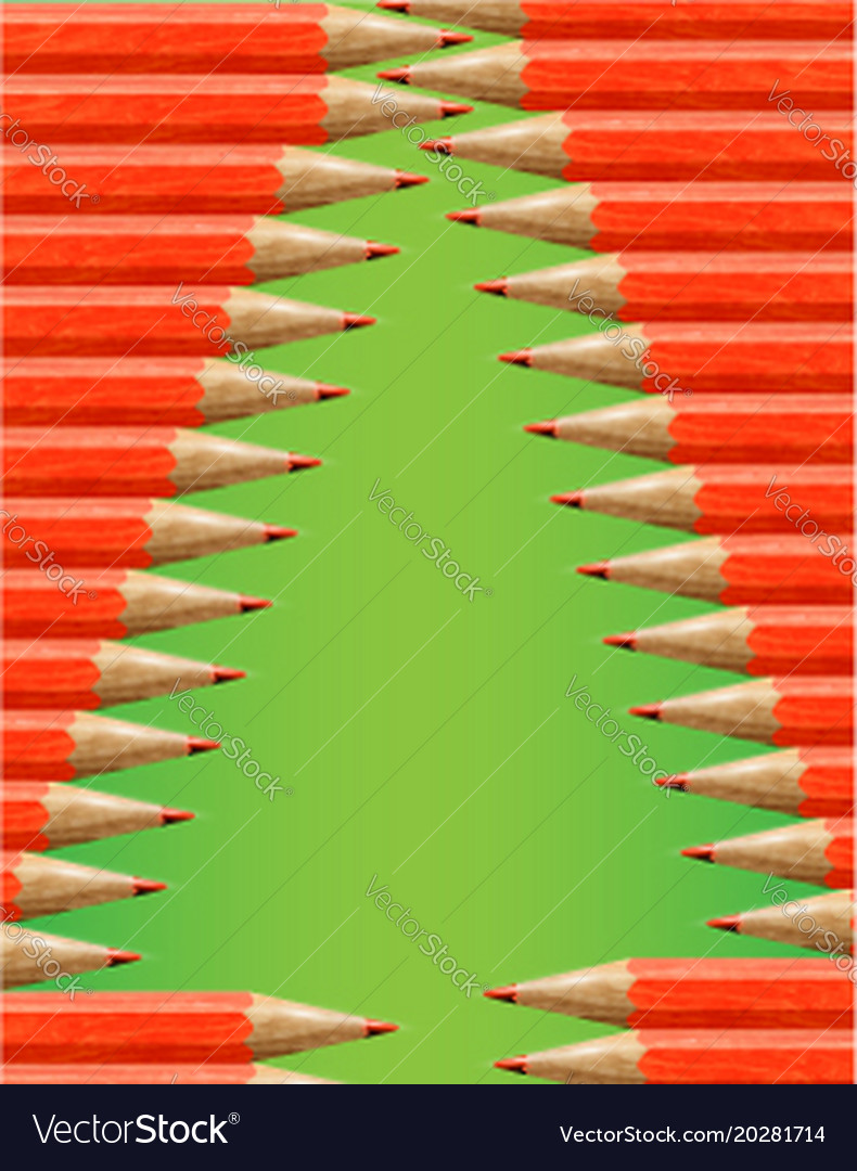 Christmas Tree Made By Red Pencils Vector Image Christmas Tree Made By Red Pencils Vector Image