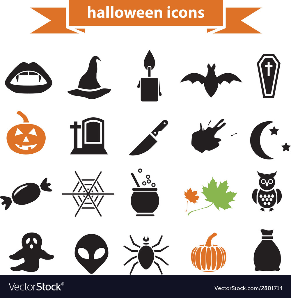 Halloween icons Royalty Free Vector Image - VectorStock