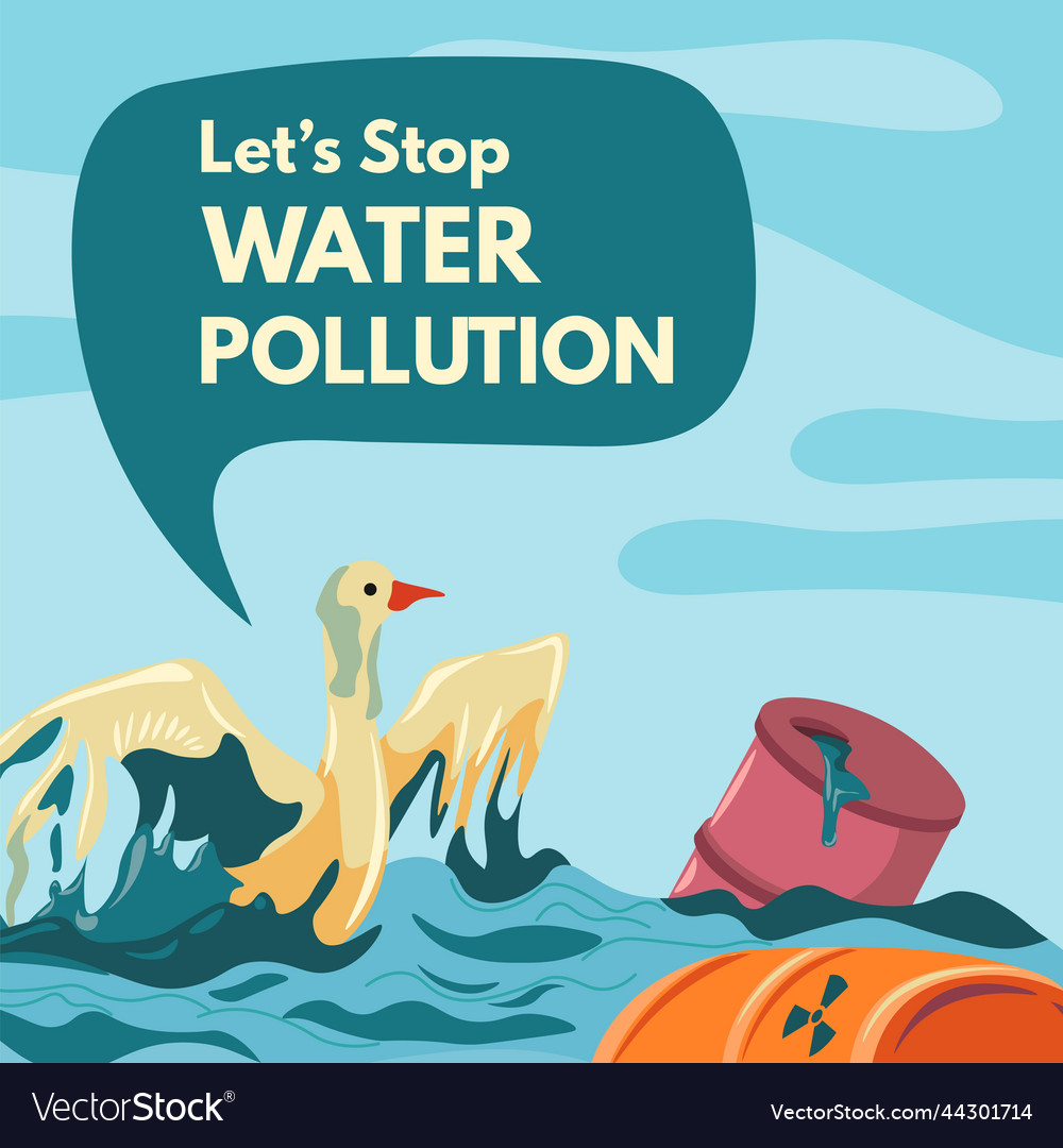 Lets stop water pollution save oceans and seas Vector Image