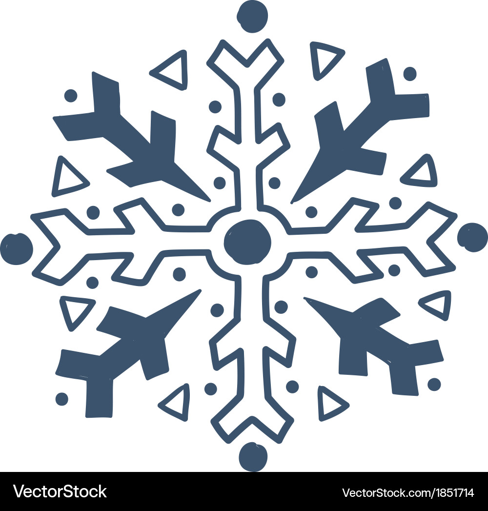 Snowflake isolated on white Royalty Free Vector Image