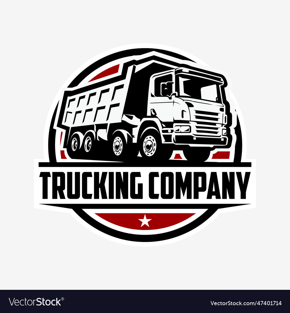 Trucking company logo template dump truck Vector Image