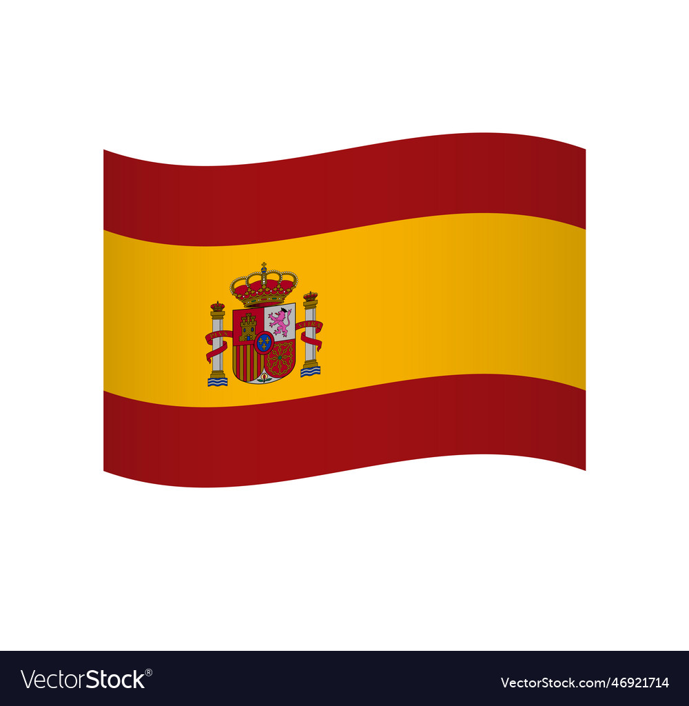 Wavy Flag Of Spain Royalty Free Vector Image - VectorStock