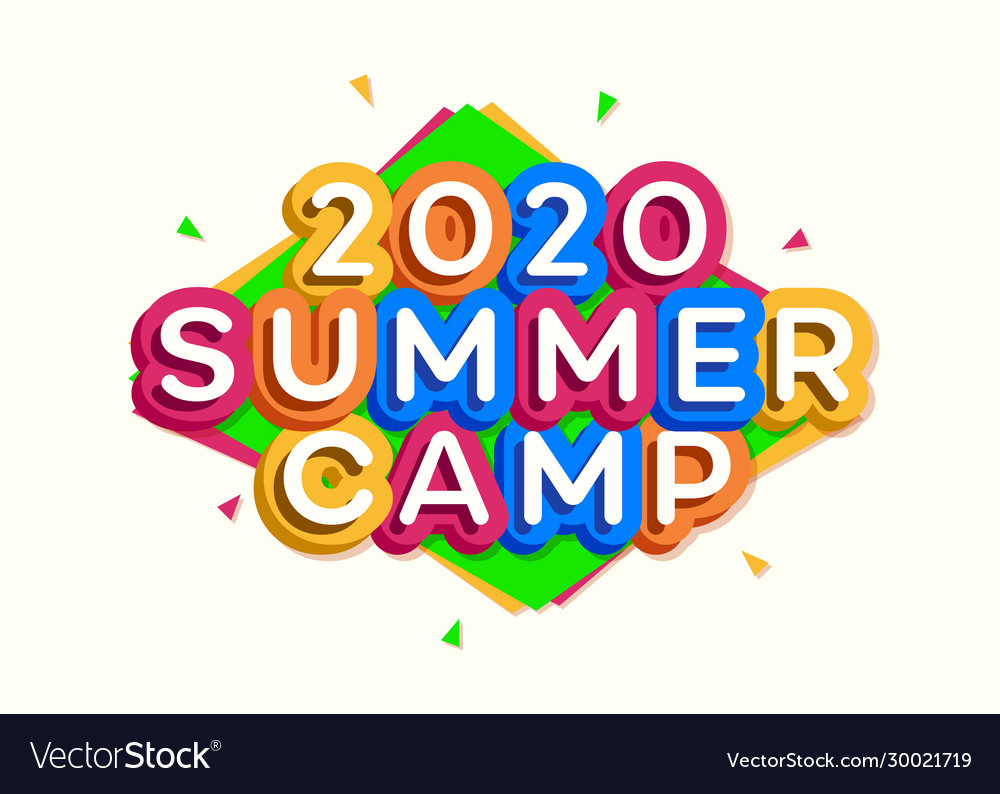 Download 2020 kids summer camp banner cartoon style Vector Image