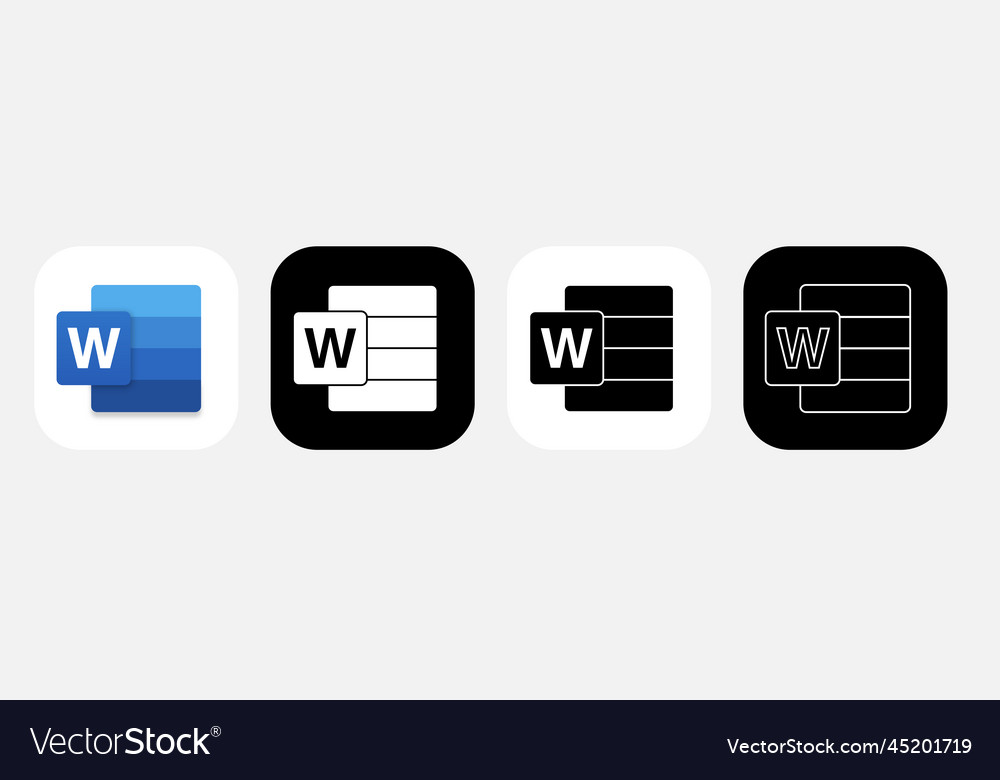 App icon microsoft word Royalty Free Vector Image