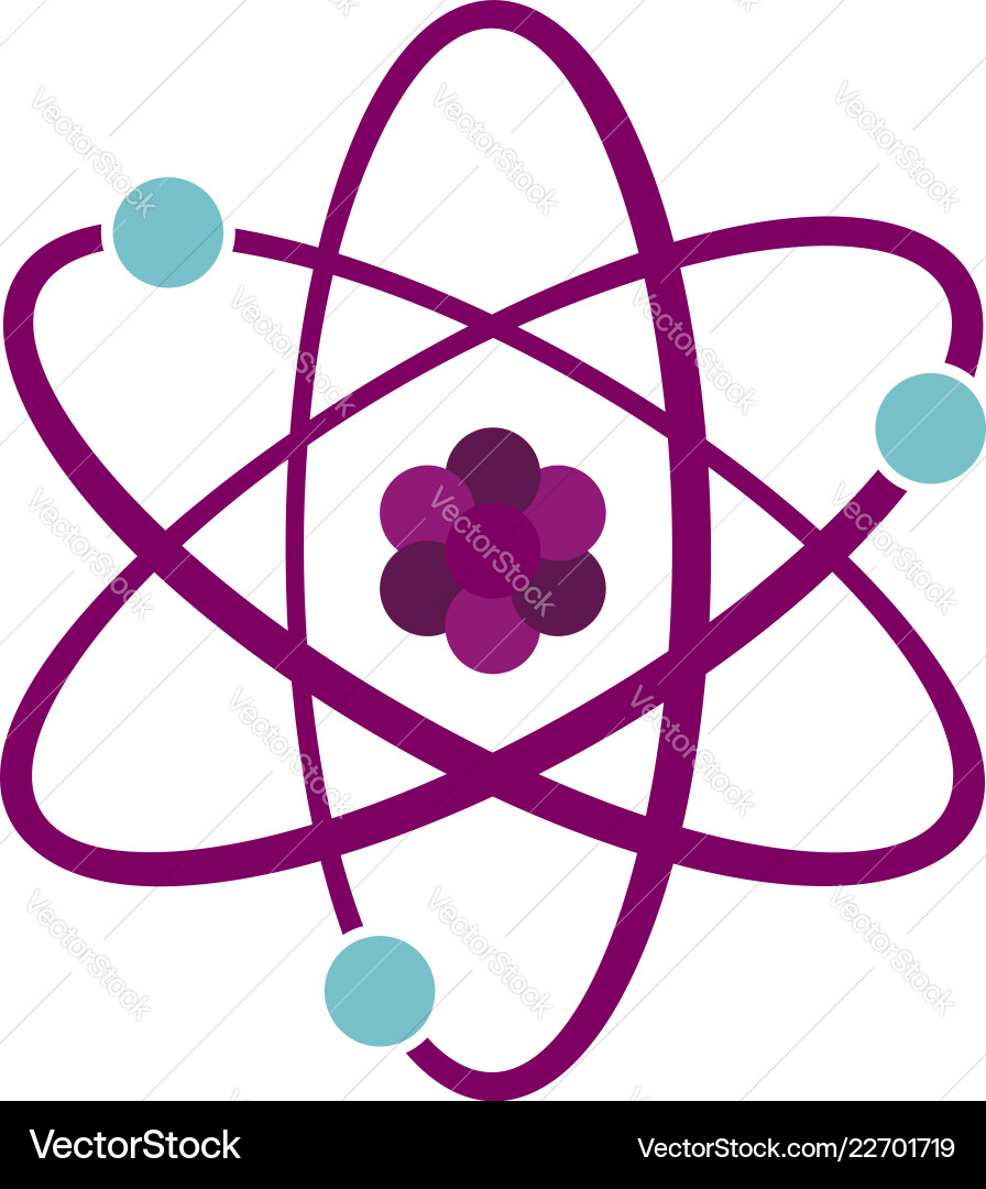 Atom icon flat style Royalty Free Vector Image