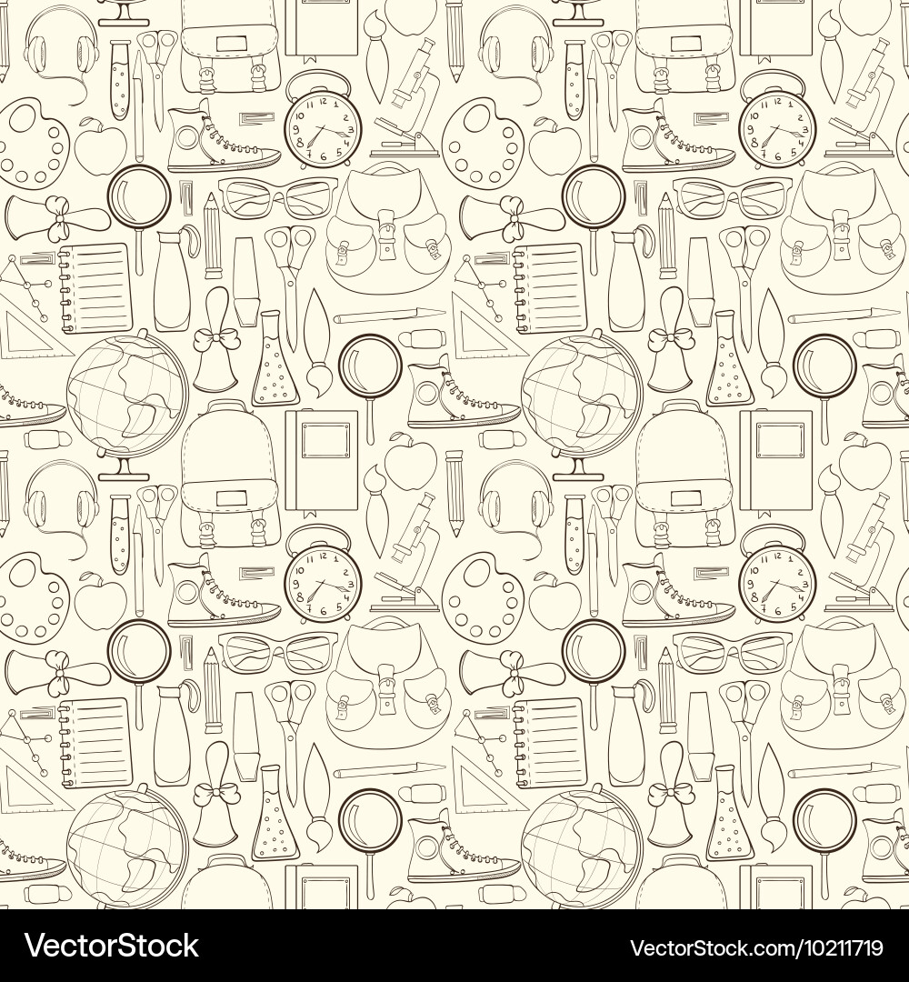 Back to school seamless pattern Royalty Free Vector Image