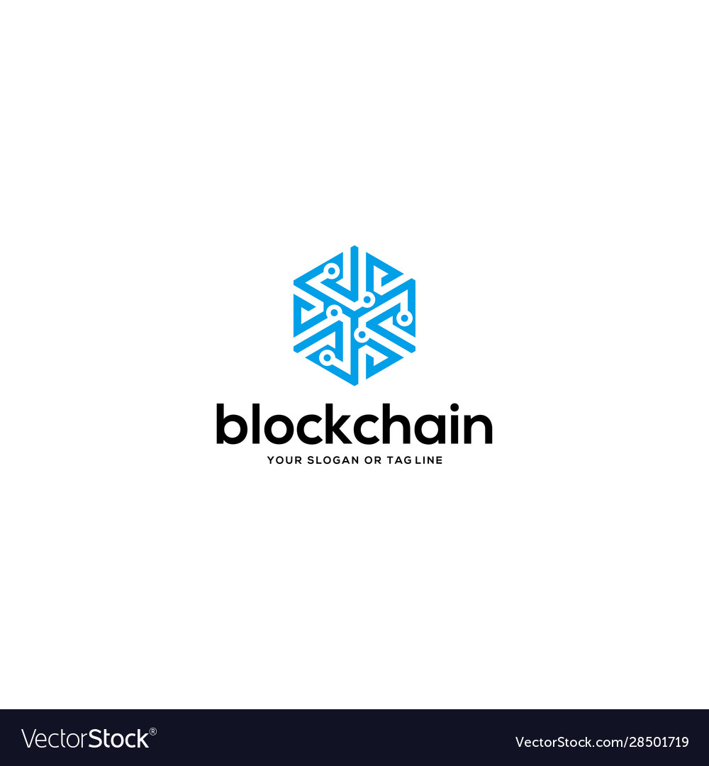 Blockchain logo design Royalty Free Vector Image