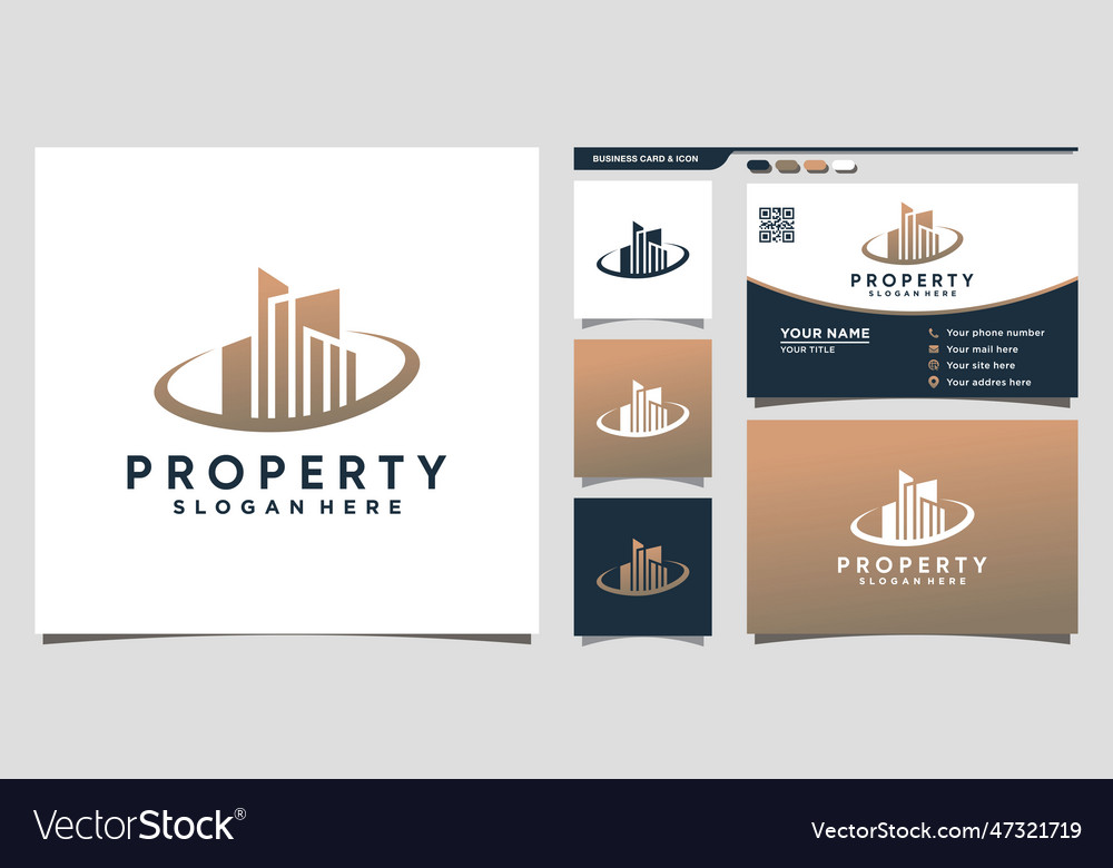 Building property logo with unique concept Vector Image