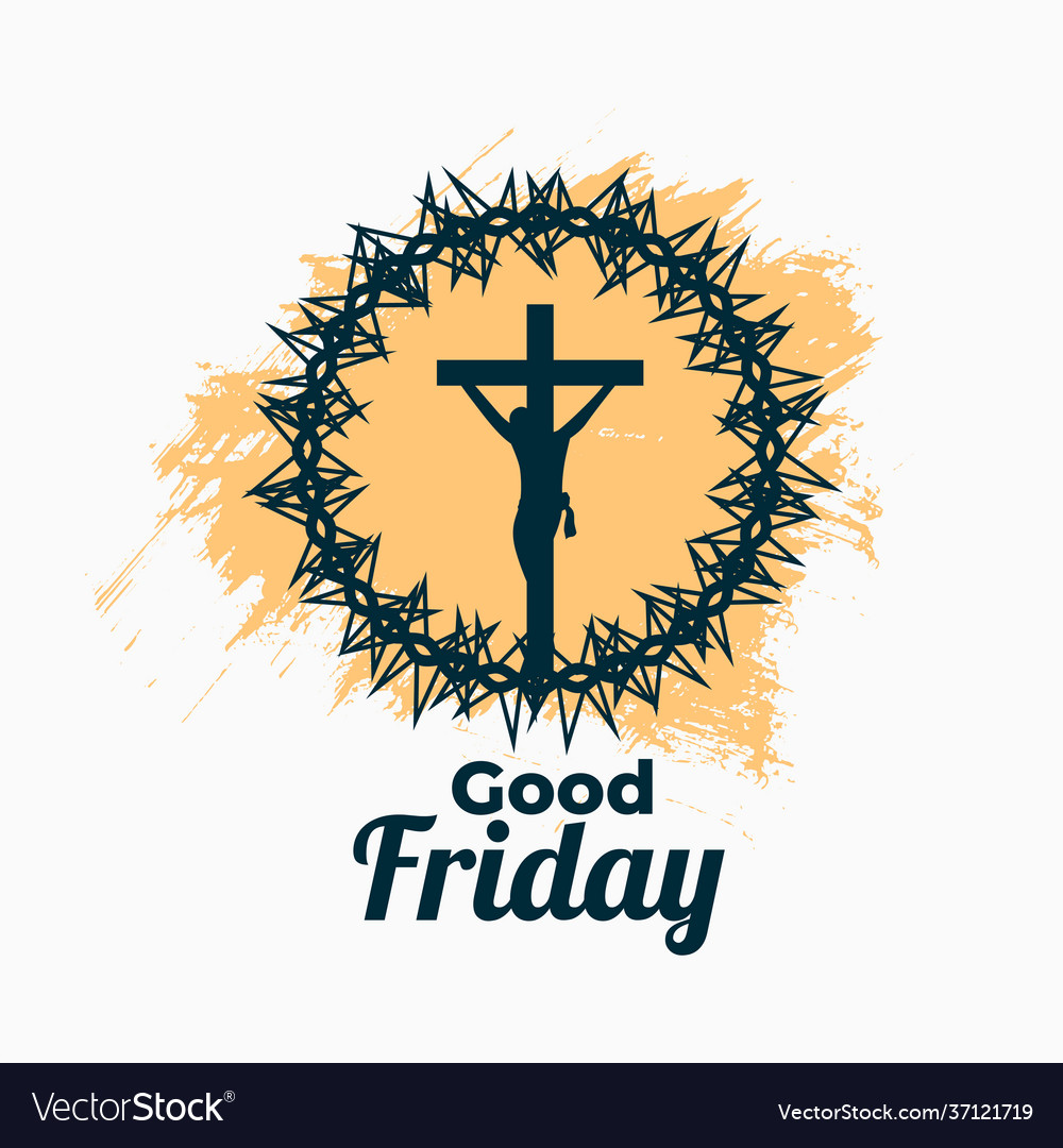 Good friday background with cross and crown Vector Image