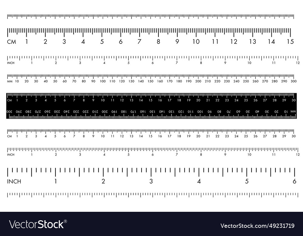 Measuring rulers Royalty Free Vector Image - VectorStock