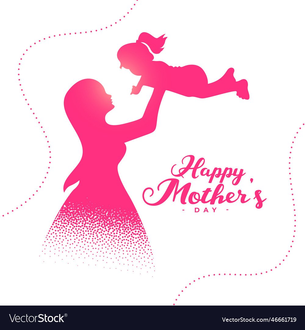 Particle Style Mom And Daughter Love Background Vector Image