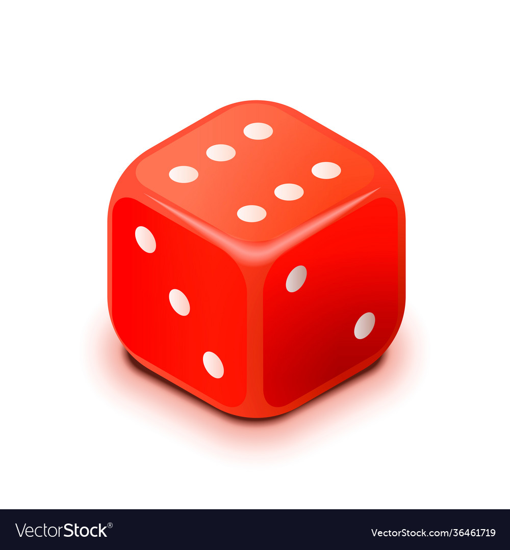 Realistic red casino dice in isometric view on Vector Image