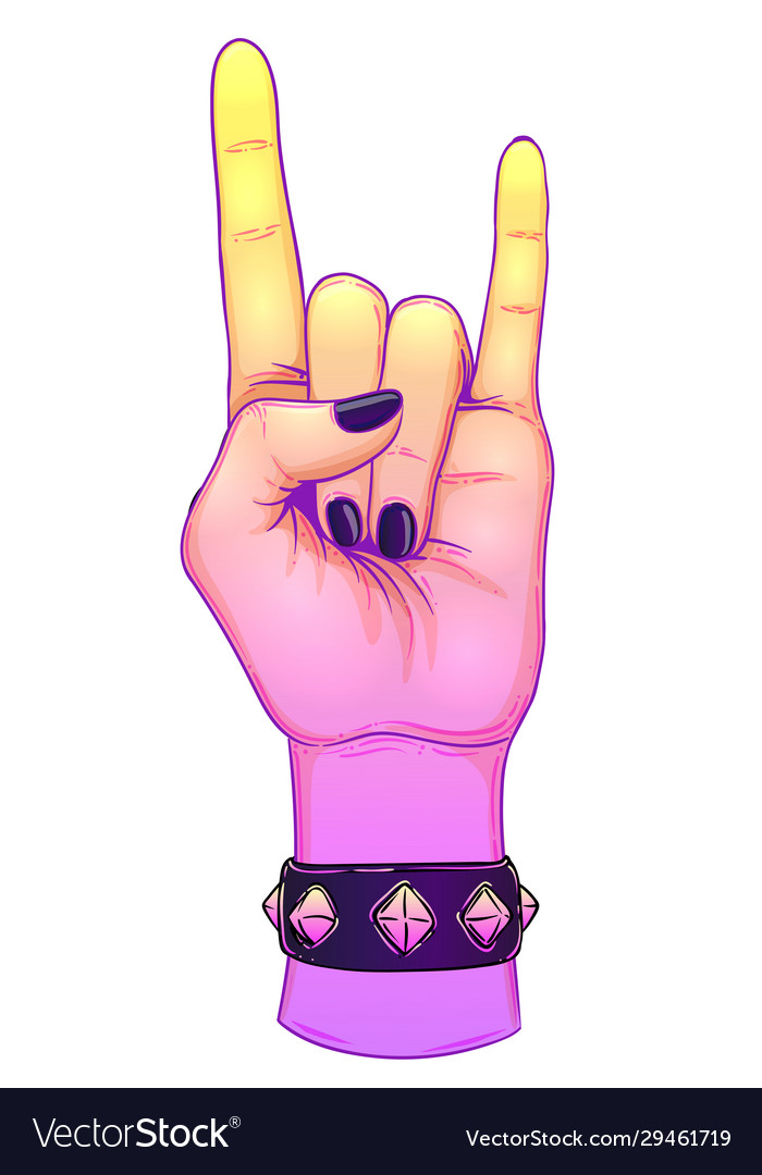 Rock And Roll Sign Hand Drawn Royalty Free Vector Image 1291