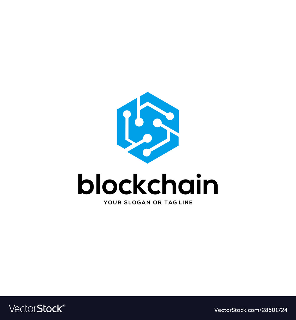 Blockchain logo design Royalty Free Vector Image