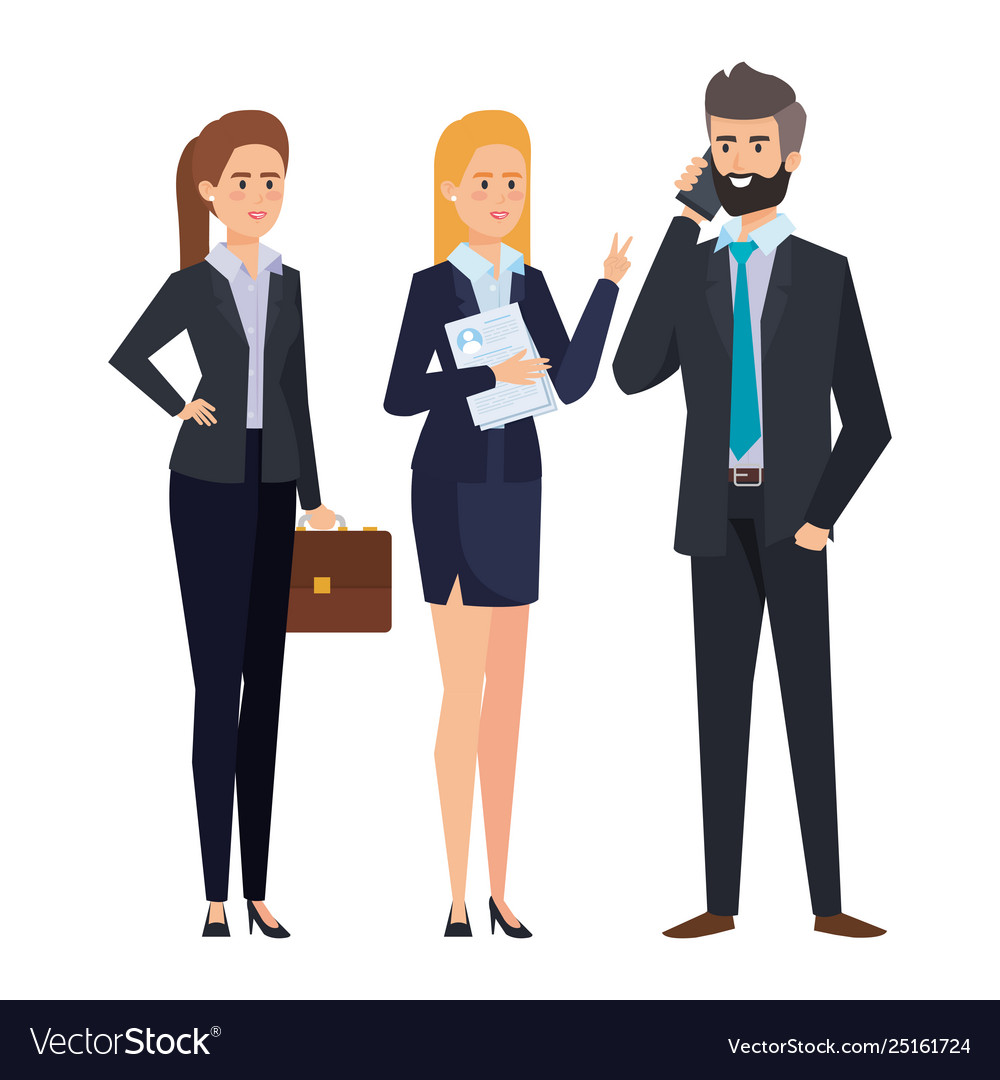 Business people calling with smartphone Royalty Free Vector